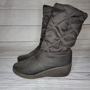 San Bernardo Mid Calf Faux Fur Boots EU size 39 (US 8) Dark Brown